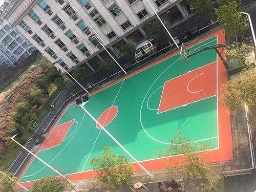 湖南懷化市新晃縣檢察院塑膠籃球場 硅PU球場 籃球施工 湖南懷化市新晃縣檢察院塑膠籃球場 硅PU球場 籃球施工